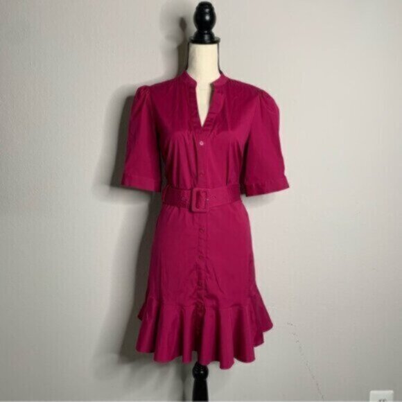 NWT Veronica Beard Molly Cotton-Blend Belted Mini Dress - Picture 7 of 14